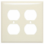 Mulberry, 84102, 2 Gang 2 Duplex Receptacle, Metal, Ivory, Wall Plate