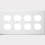 Mulberry, 86104, 4 Gang 4 Duplex Receptacle, Metal, White, Wall Plate