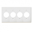 Mulberry, 86004, 4 Gang 4 Single Receptacle, Metal, White, Wall Plate