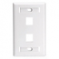 Leviton, QuickPort&reg; Single-Gang 2-Port Wallplate for Large Connectors, 42080-2WL