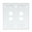 Leviton, QuickPort&reg; Dual-Gang 4-Port Wallplate, 42080-4WP