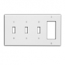 Leviton, P326-W, 4-Gang 3-Toggle Decora/GFCI Device Combination Wallplate, White