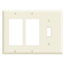 Leviton, 80431-W, 3-Gang 1-Toggle 2-Decora/GFCI Device Combination Wallplate, White