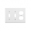 Leviton, 88021, 3-Gang 2-Toggle 1-Duplex Device Combination Wallplate, White