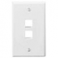 Leviton, QuickPort&reg; Single Gang 2-Port Wallplate, 41080-2WP