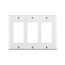 Leviton, 80411-W, 3 Gang 3 Decora/GFI, Wall Plate 