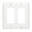 Leviton, 80409-W, 2 Gang 2 Decora/GFI, White, Wall Plate 