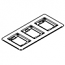 Wiremold, 838TCAL, 3-Gang Brushed Aluminum Combination Carpet and Tile Flange
