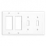 Leviton, 4-Gang 2-Toggle Decora Combination Wallplate, P2262-W