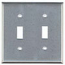 Mulberry, 97072, 2 Gang 2 Toggle Switch, Stainless Steel, Wall Plate