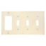 Leviton, P326-T, 4-Gang 3-Toggle Decora/GFCI Device Combination Wallplate, Light Almond