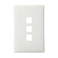 Leviton, QuickPort&reg; Single Gang 3-Port Midsize Wallplate, 41091-3WN