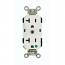 Leviton 8300-W Duplex Receptacle Outlet, Extra Heavy-Duty Hospital Grade, Smooth Face, 20 Amp, 125 Volt, Back or Side Wire, NEMA 5-20R, 2-Pole, 3-Wire, Self-Grounding