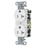 Hubbell, CR20WHI, Receptacles, Duplex, Commercial Grade, 2-Pole3-Wire Grounding