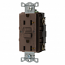 Hubbell, GFRST20BK, Self Test GFCI Receptacle, Brown, M77982
