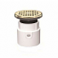 Hercules, 72167, 3" or 4" PVC Adjustable General Purpose Drain with 6" Nickel Grate & Round Ring, M78338