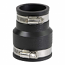 EVERFLOW, 4831 , 2 X 1-1/2" Black Flexible Pvc Rubber Coupling with Stainless Steel Clamps, M78453