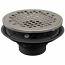 Jones Stephens, D50800, 2" x 3" PVC Shower Drain/Floor Drain with Brass Tailpiece and 6" Chrome Plated Round Strainer , M78341