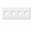 Lutron, Nova Wallplates, N-SSSS-NFB-WH, 4 Gang, No Fins Broken, White
