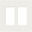 Lutron, SC-2-GL, Screwless Wallplate - 2 Gang - Glacial White