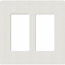 Lutron, SC-2-LG, Screwless Wallplate - 2 Gang - Lunary Grey