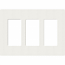 Lutron, SC-3-GL, Screwless Wallplate - 3 Gang - Glacier White