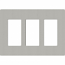 Lutron, SC-3-PB, Screwless Wallplate - 3 Gang - Pebble