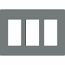 Lutron, SC-3-SL, Screwless Wallplate - 3 Gang - Slate