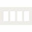 Lutron, SC-4-GL, Screwless Wallplate - 4 Gang - Glacier White