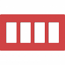 Lutron, SC-4-SR, Screwless Wallplate - 4 Gang - Signal Red