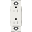 Lutron SCRS-15-TR-RW, Claro Satin Tamper Resistant 15A Duplex Receptacle in Architectural White