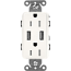 Lutron SCR-15-UBTR-BW, 15A Dual USB Receptacle, Tamper Resistant in Brilliant White