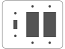 Mullberyy 76453, 3-gang with 1 toggle / 2 GFI, Princess size, painted metal wallplate - White