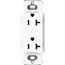 Lutron, SCR-20-BW,  Claro 20A Duplex Receptacle - Brilliant White