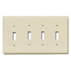 Mulberry, 84874, 4 Gang 4 Toggle Switch, Jumbo, Metal, Ivory, Wall Plate