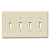 Mulberry, 84074, 4 Gang 4 Toggle Switch, Metal, Ivory, Wall Plate