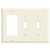 Mulberry, 84443, 3 Gang 2 Toggle Switch 1 Decora/GFI, Metal, Ivory, Wall Plate