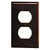 Mulberry, 91101, 1 Gang Duplex Receptacle Lexan, Brown, Wall Plate 