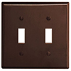 Mulberry, 91072, 2 Gang 2 Toggle Switch Lexan, Brown, Wall Plate