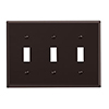 Mulberry, 91073, 3 Gang 3 Toggle Switch Lexan, Brown, Wall Plate 