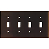 Mulberry, 91074, 4 Gang 4 TS Lexan, Brown, Wall Plate 