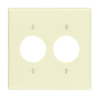 Mulberry, 92092, 2 Gang 2 Single Receptacle, Lexan, Ivory, Wall Plate