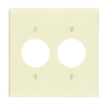 Mulberry, 92092, 2 Gang 2 Single Receptacle, Lexan, Ivory, Wall Plate