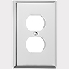 Mulberry, 97101, 1 Gang Duplex Receptacle, Stainless Steel, Wall Plate