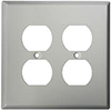 Mulberry, 83102, 2 Gang 2 Duplex Receptacle, Chrome, Wall Plate 