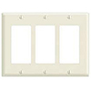 Leviton, 80411-NT, 3 Gang 3 Decora/GFI, Light Almond, Wall Plate