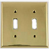 Mulberry, 94072, 2 Gang 2 Toggle Switch, Satin Brass, Wall Plate