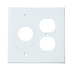 Mulberry, 86572, 2 Gang 1 Duplex Receptacle 1 Single Receptacle, Metal, White, Wall Plate