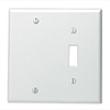 Mulberry, 86522, 2 Gang 1 Toggle Switch 1 Blank, Metal, White, Wall Plate