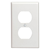 Mulberry, 86101, 1 Gang Duplex Receptacle, Metal, White, Wall Plate